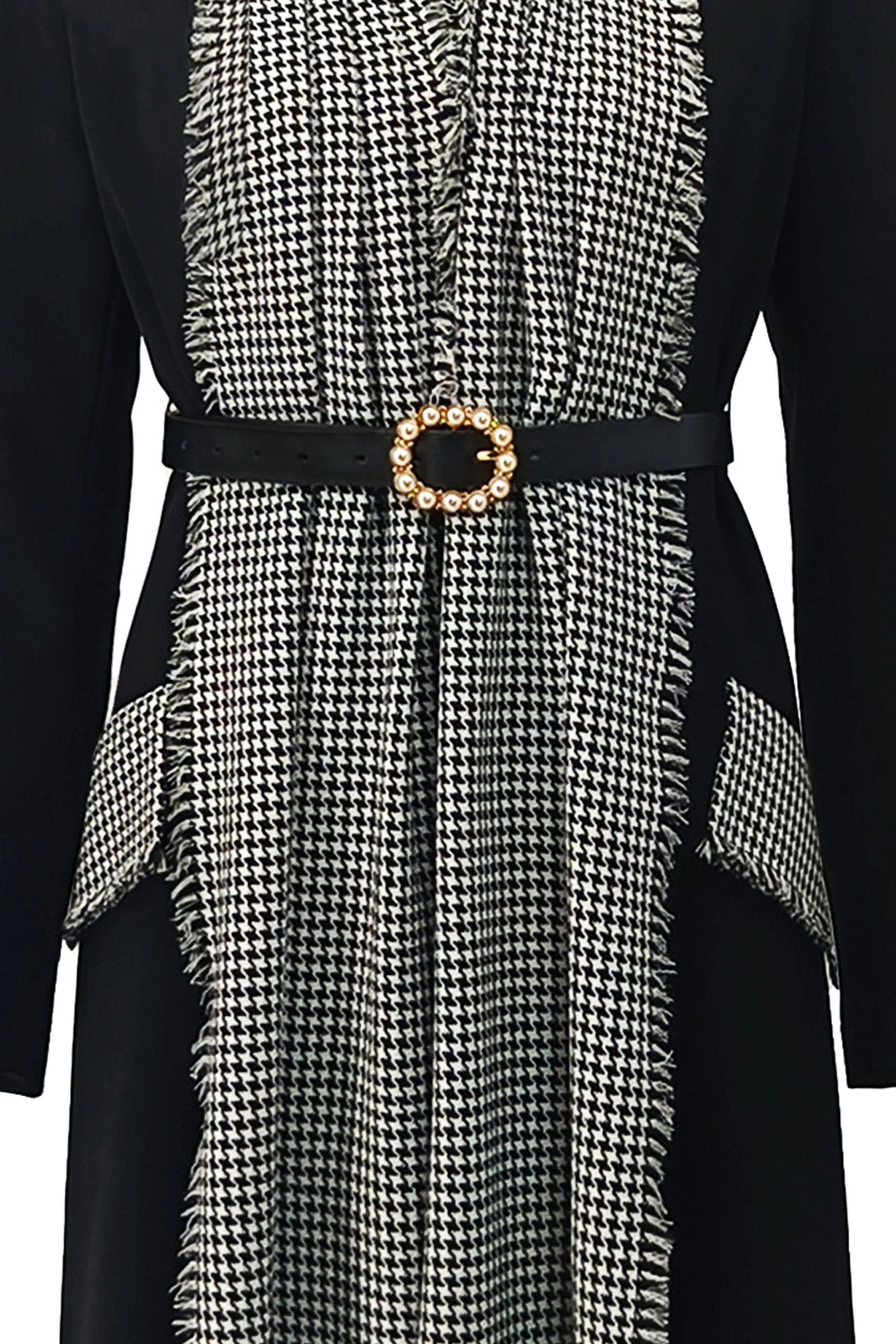 New Style Goddess Style Spliced Design Long Slimming Coat ULA