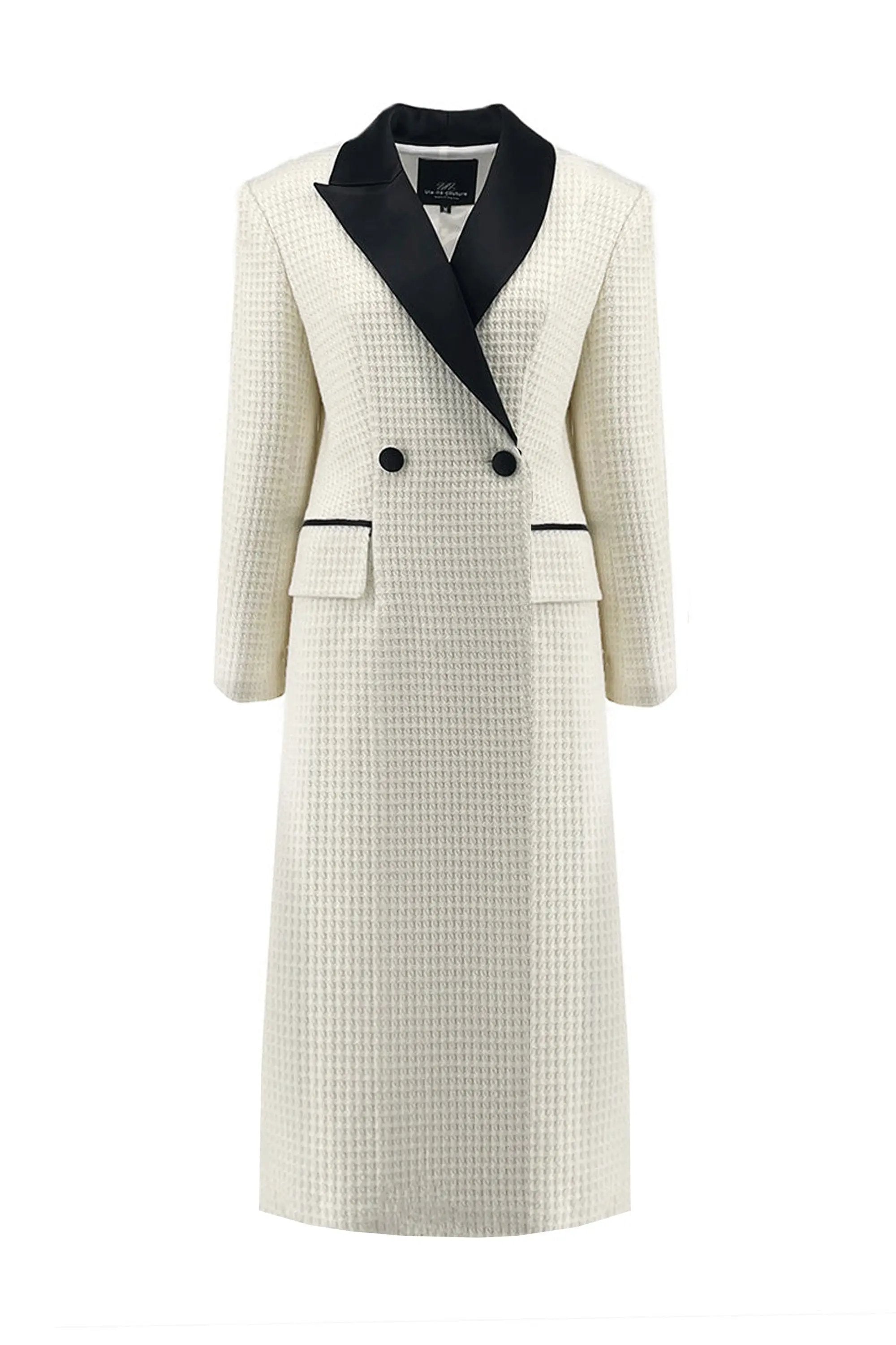 High end cashmere coat, women's mid length Hepburn style wool coat, spring and autumn seasons ULA