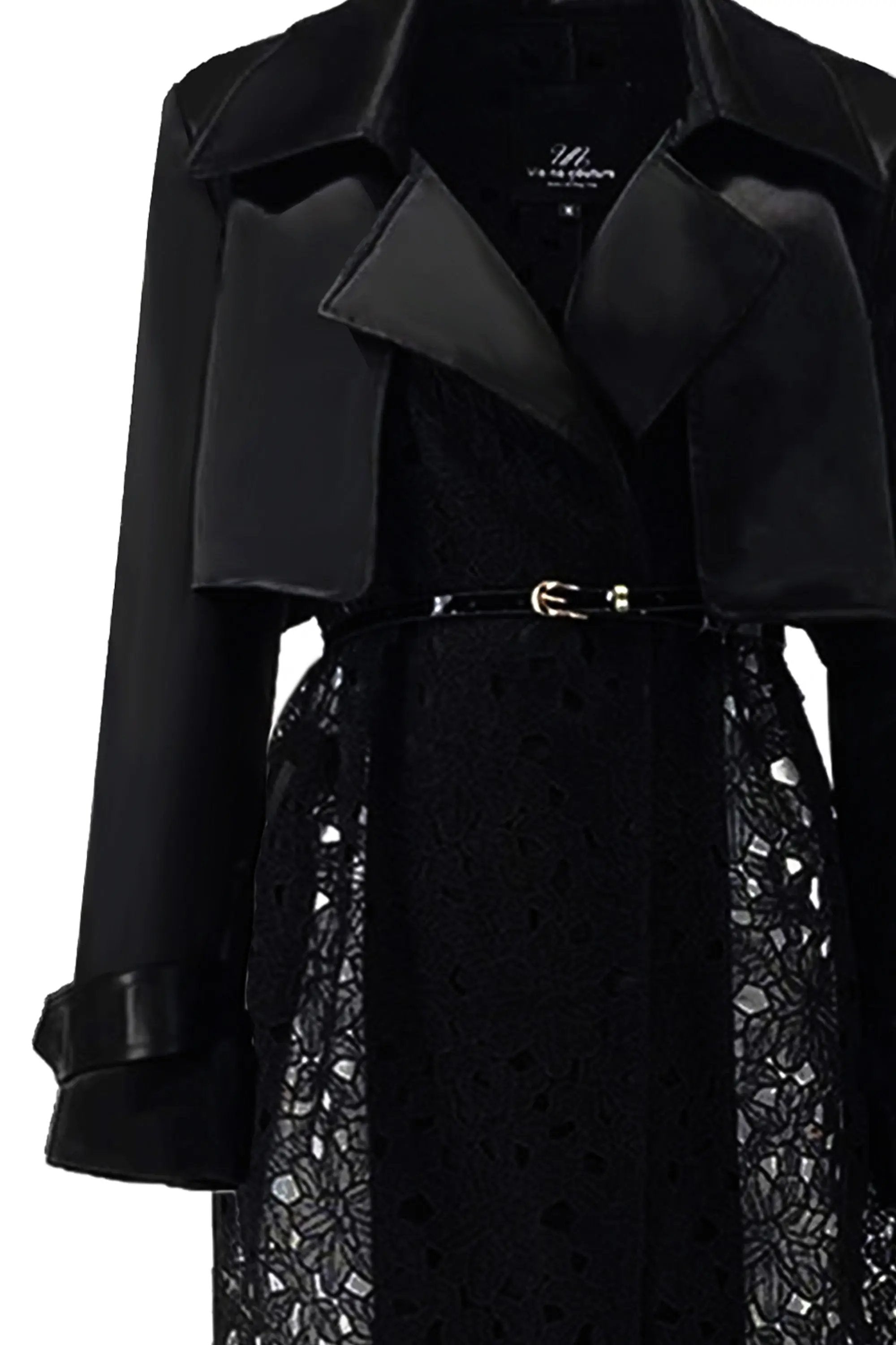 Retro Hepburn style, sophisticated temperament, long black trench coat, women's new 2024 ULA