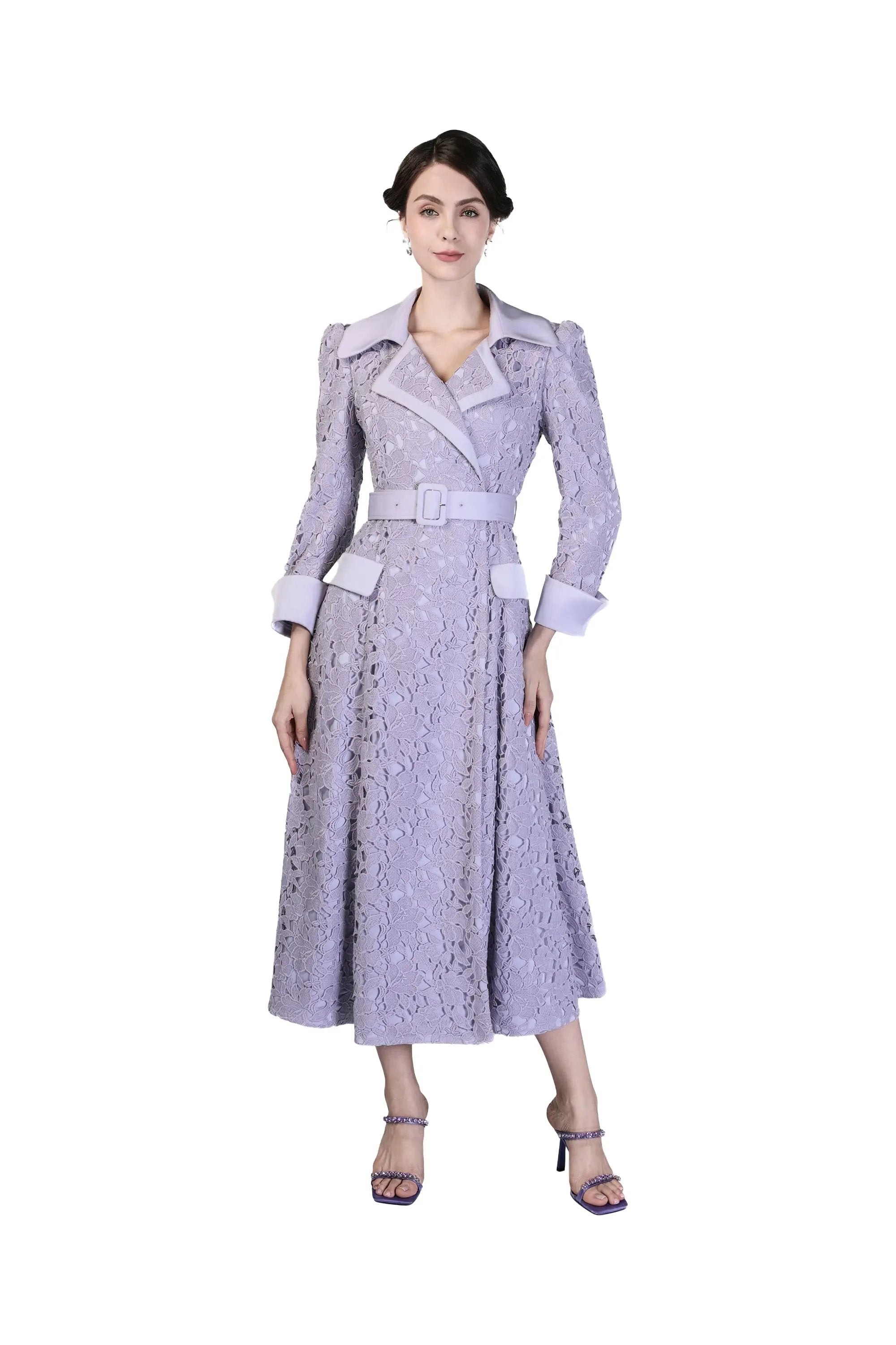 Lace Trench Coat with Belted Waist ULA