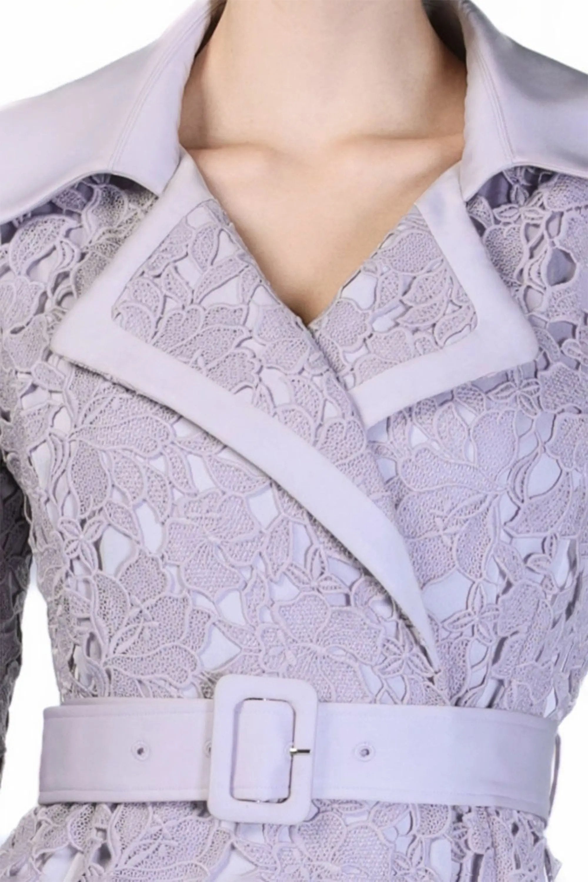 Lace Trench Coat with Belted Waist ULA