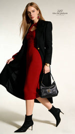 Women's Longline Bouclé Coat | Elegant Tailored Winter Coat