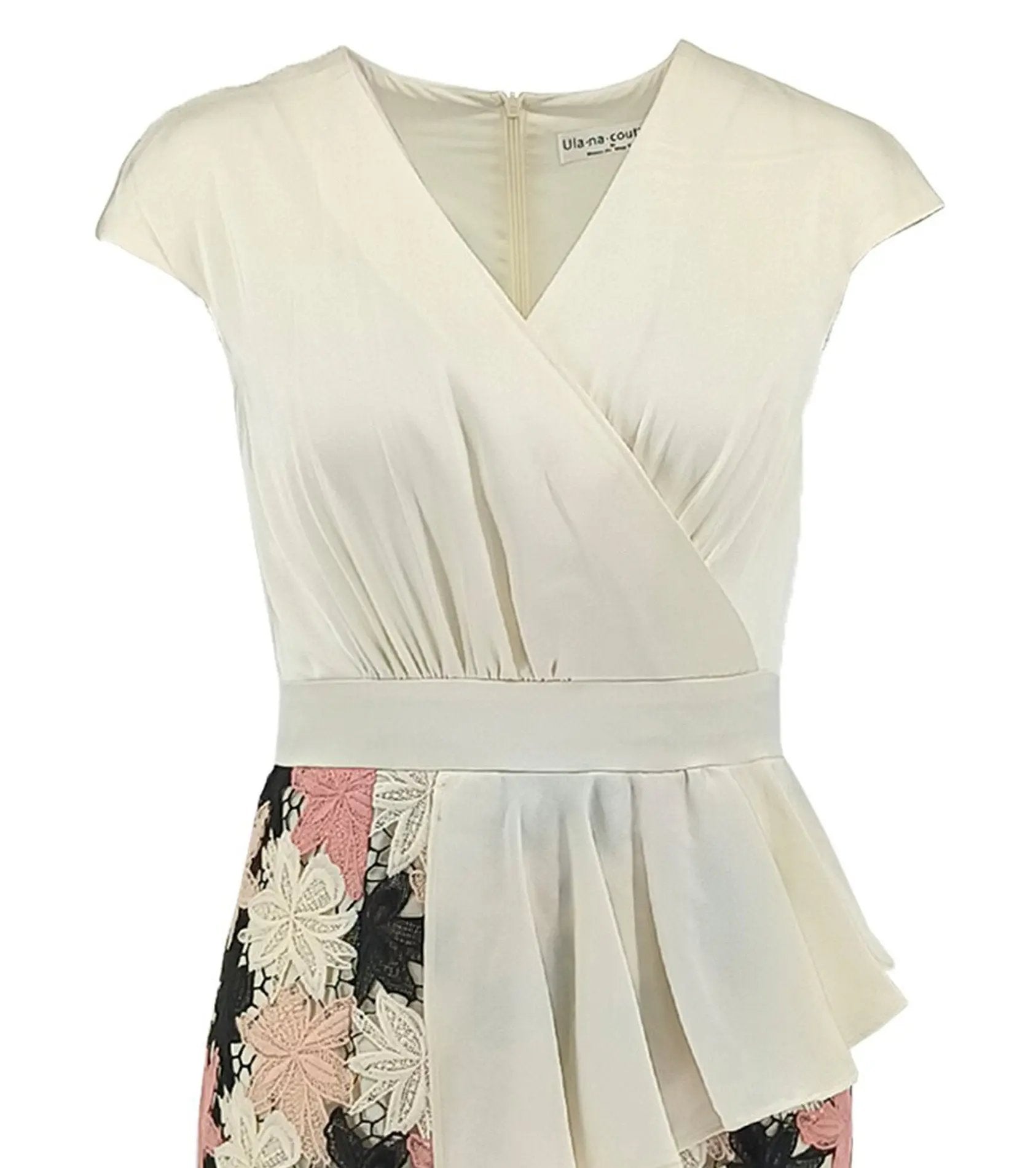 New Chinese style printed patchwork for slimming, elegant and graceful daily mid length dress ULA