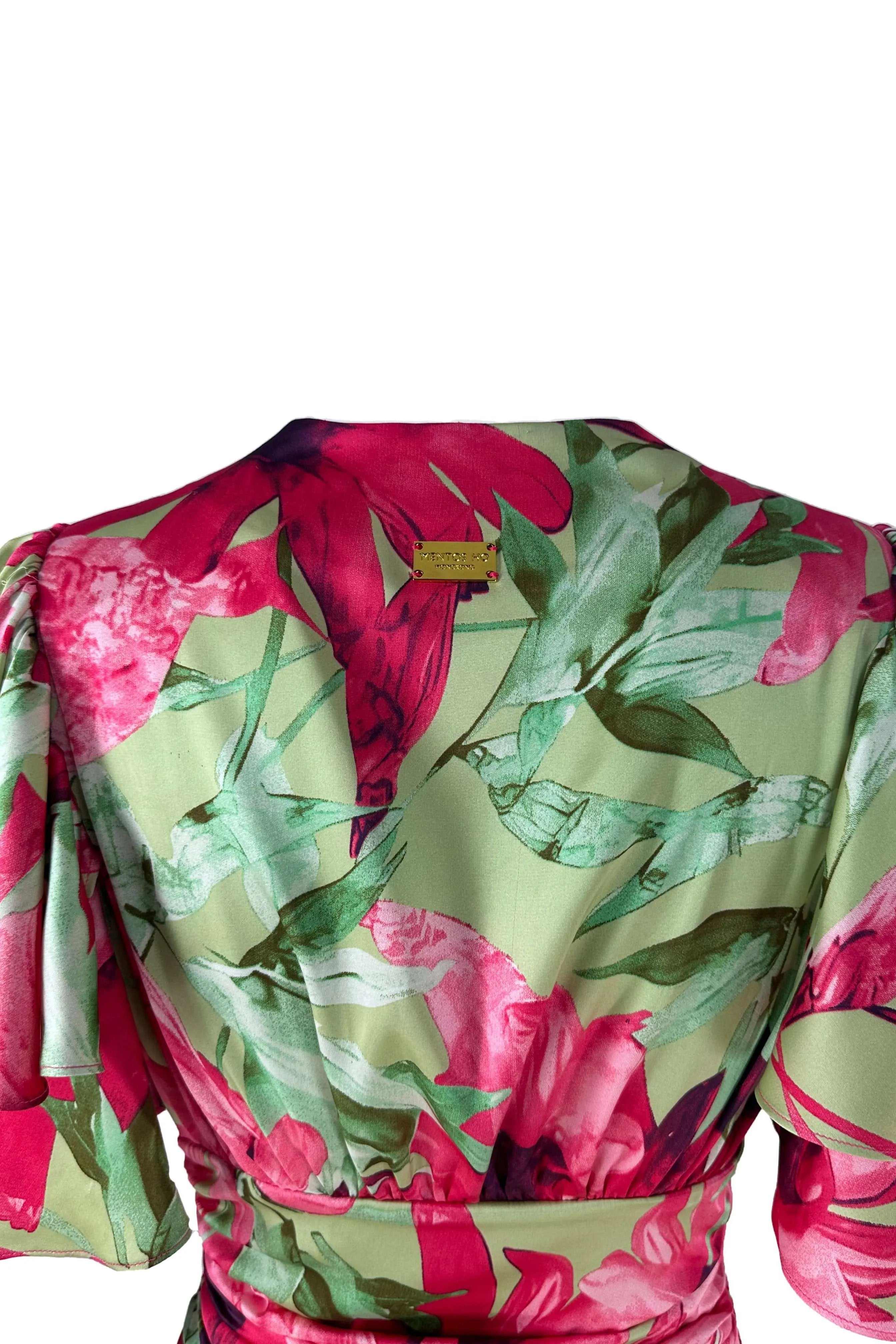 Summer floral chiffon ruffle edge dress for women with small stature, high-end French style vacation beach dress, summer ULA