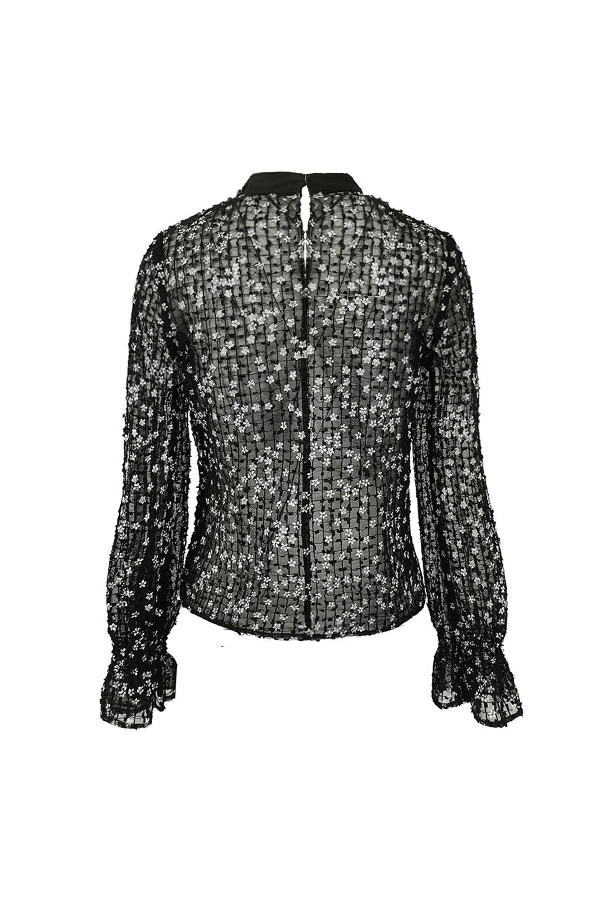 High and Black Lace Sequin Mesh Skirt for Women's Spring/Summer Hollow Buttocks Skirt Two-piece Set ULA